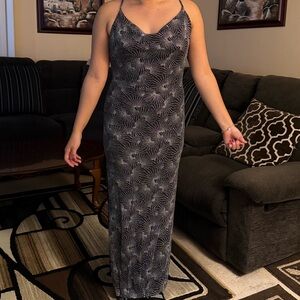 Elegant Black and White Patterned Dress